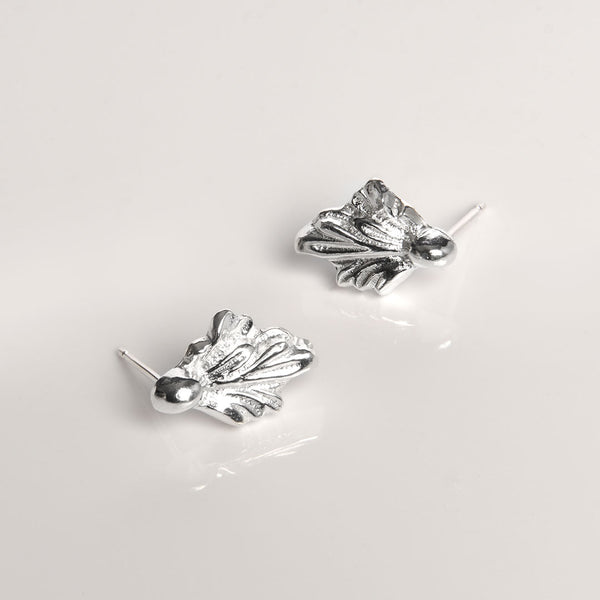 sterling silver stud earrings in moulded design